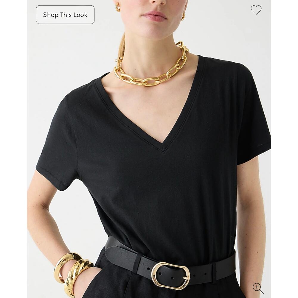 J. Crew Vintage Black jersey classic-fit V-neck T-shirt NWOT size 3X